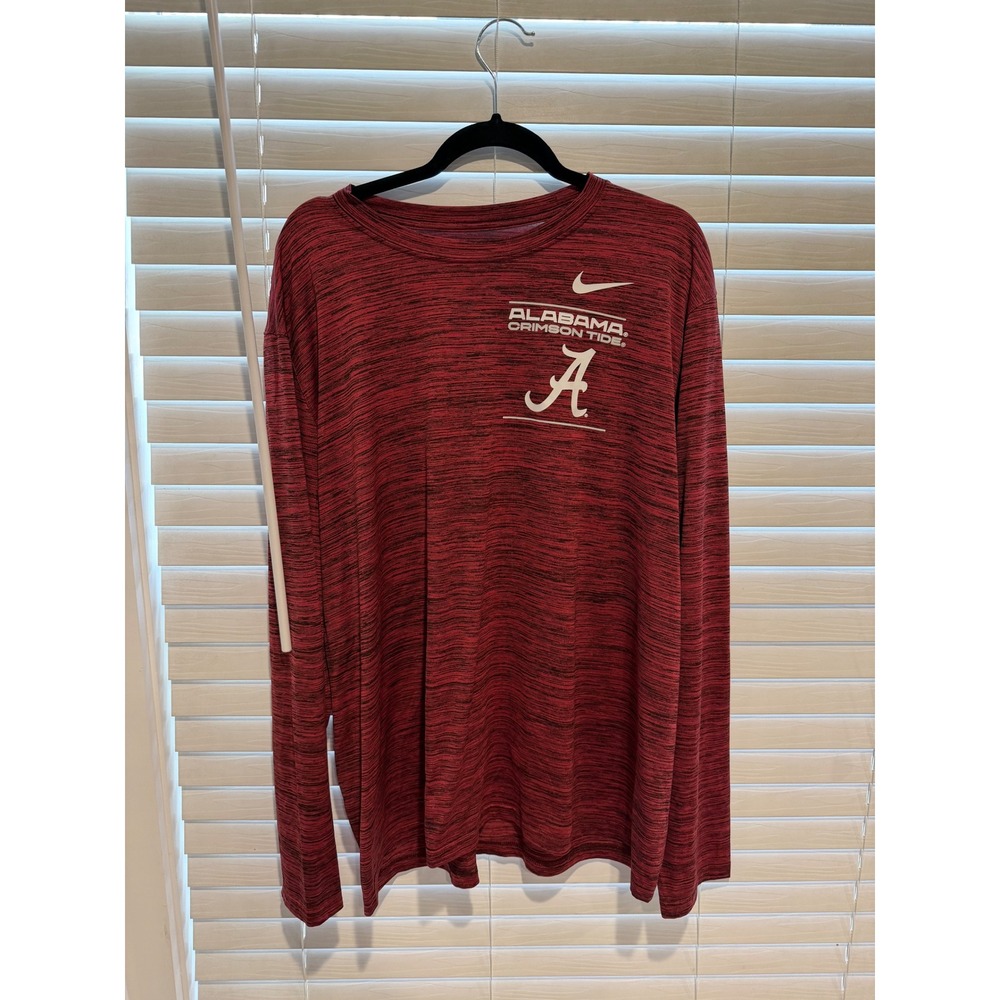 Nike Alabama Crimson Tide Long Sleeve T Shirt‎ Mens Red A Logo Athletic
